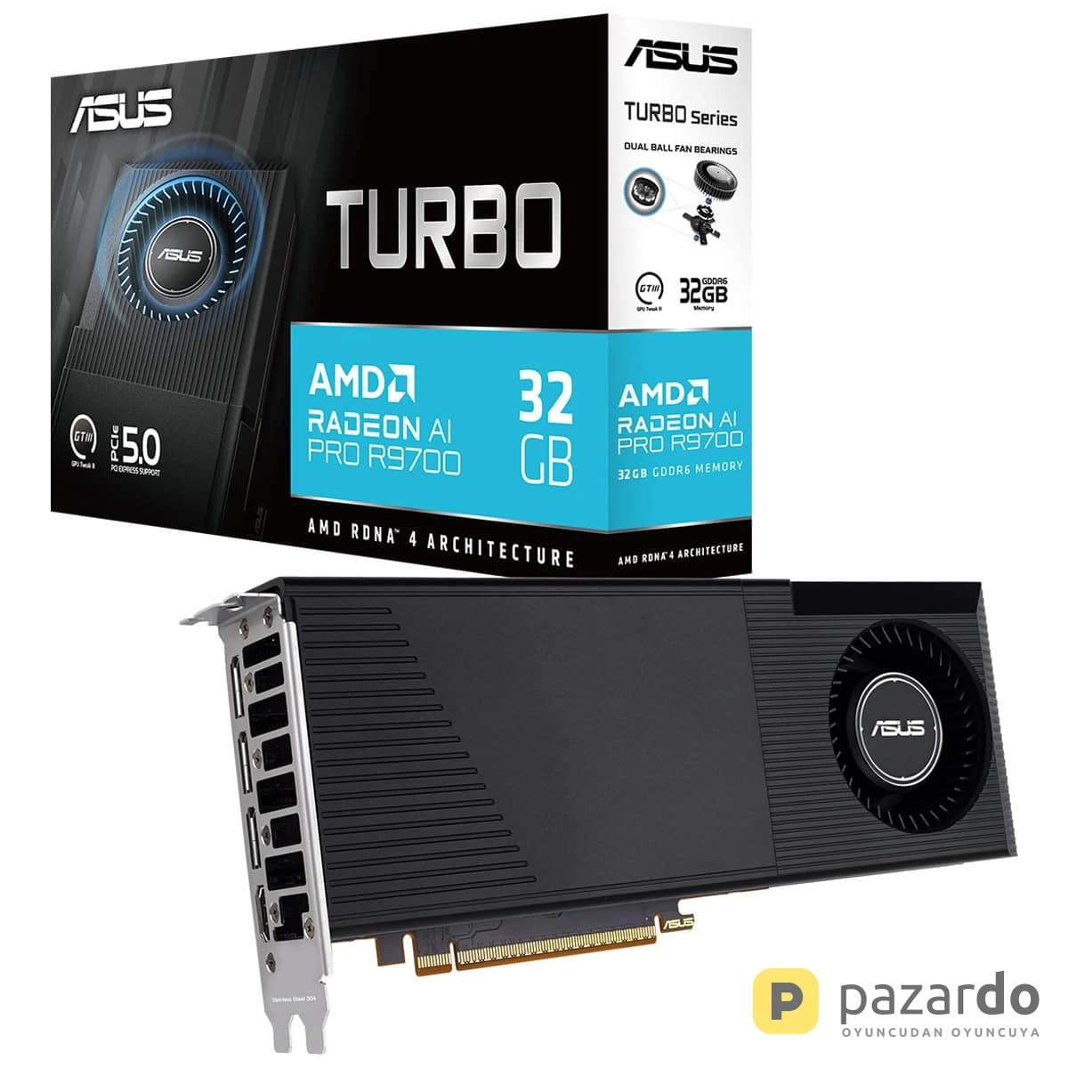 ASUS TURBO Radeon Ai PRO R9700 32GB GDDR6 256 Bit Yapay Zeka Ekran Kartı