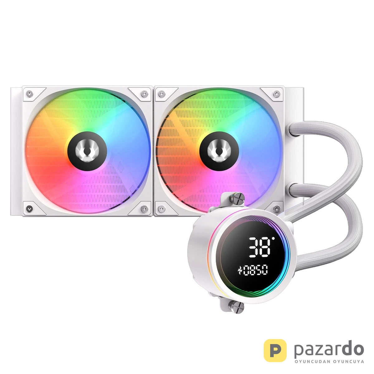 BitFenix S12 Digital Water Cooler Beyaz 240mm Intel-AMD Uyumlu İşlemci Sıvı Soğutucu (BFW-S12-240-WW27A-RP)