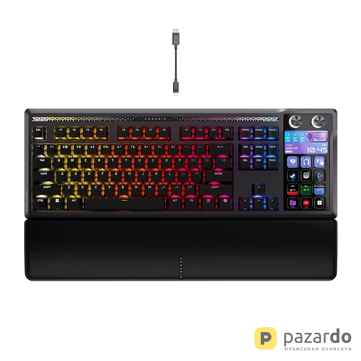 Corsair GALLEON 100 SD MLX Pulse Linear Switch 8K Hz RGB Kablolu İngilizce Mekanik Gaming Klavye