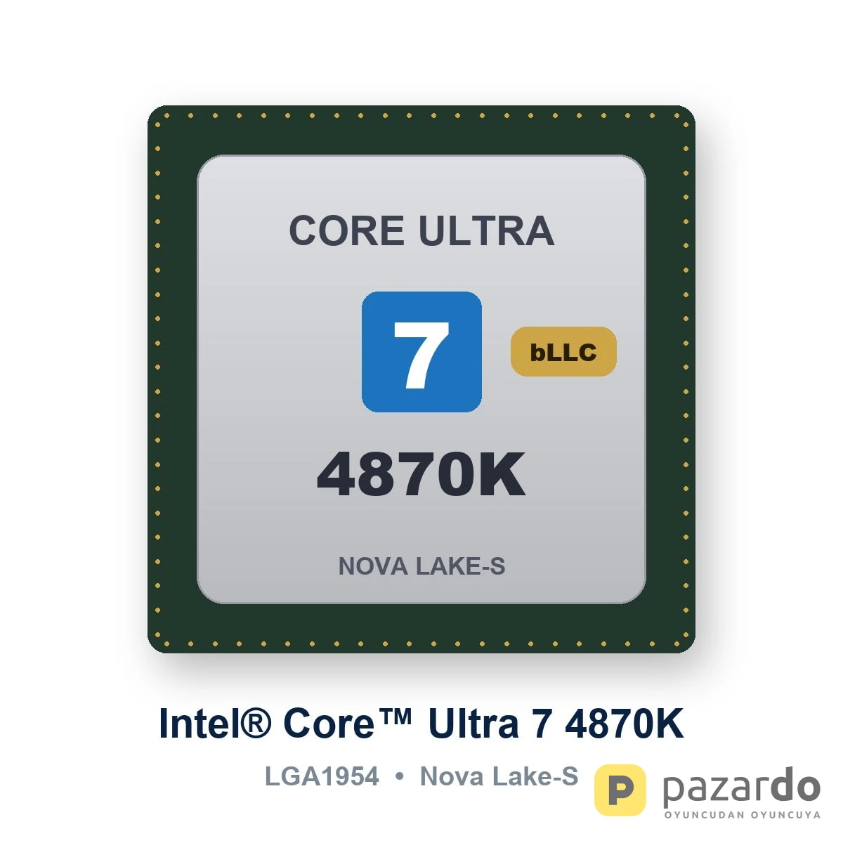 Intel Core Ultra 7 4870K Nova Lake-S 24 Çekirdek bLLC 125W LGA1954 İşlemci