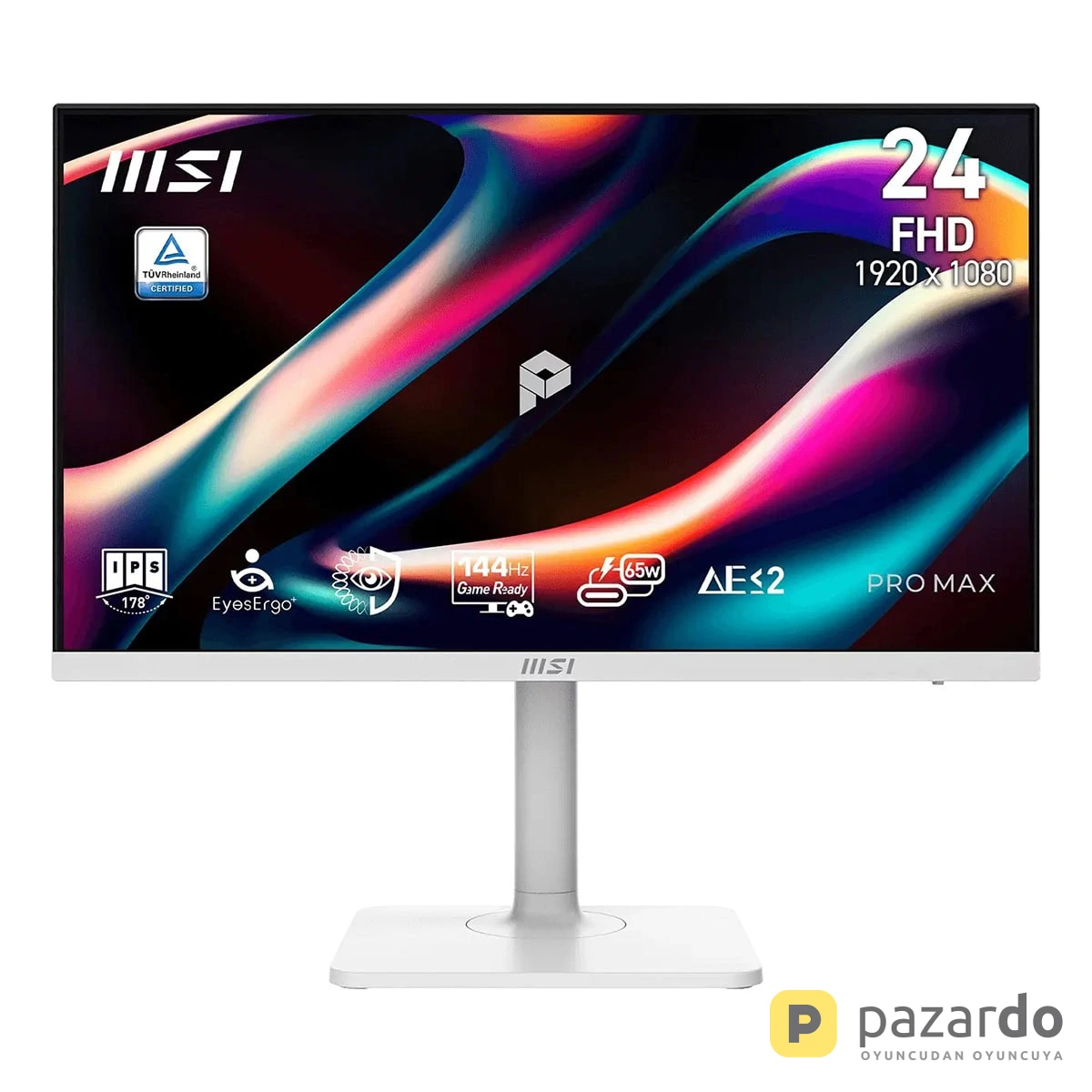 MSI PRO MAX 241PHW E14 23.8 inç 144Hz 1ms Full HD FreeSync IPS Beyaz Pivot Monitör