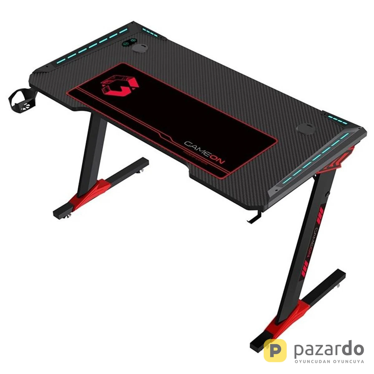 GAMEON Raptor II RGB Aydınlatmalı 140×60 Siyah Oyuncu Masası (GO-RAPTORII)