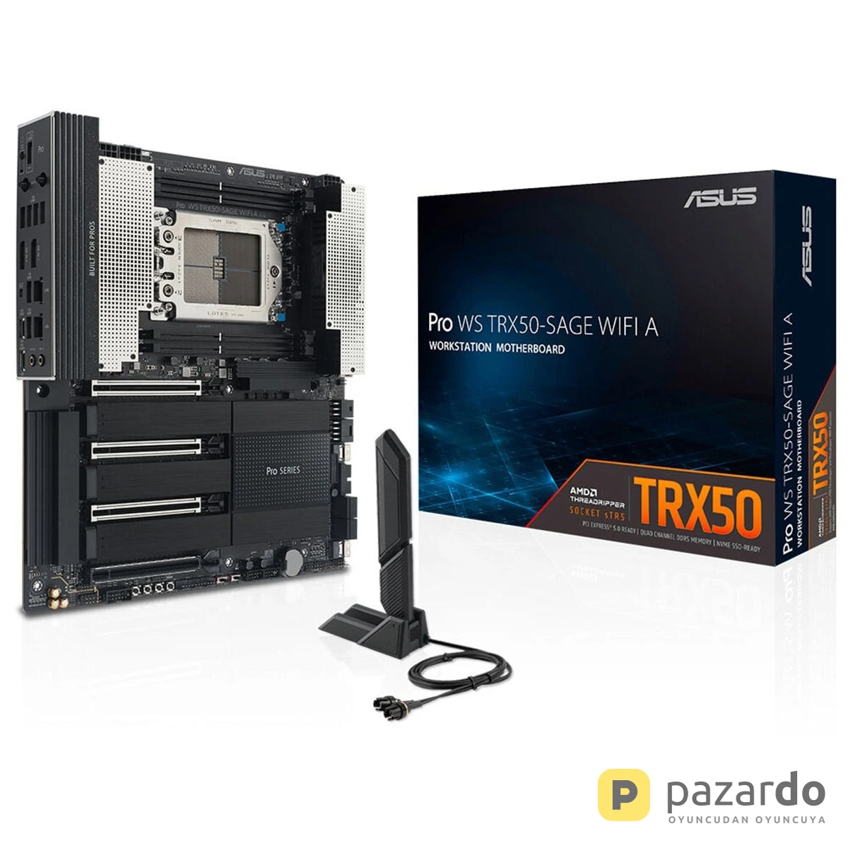 ASUS Pro WS TRX50-SAGE WIFI A AMD TRX50 DDR5 sTR5 Wi-Fi 7 10Gb Ethernet M.2 USB4 CEB Workstation Anakart