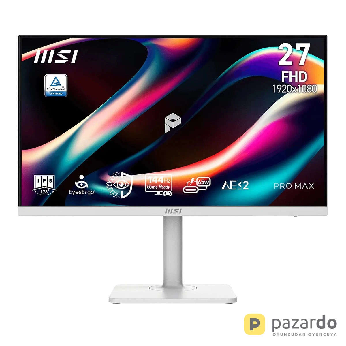 MSI PRO MAX 271PHW E14 27 inç 144Hz 1ms Full HD FreeSync IPS Beyaz Pivot Monitör