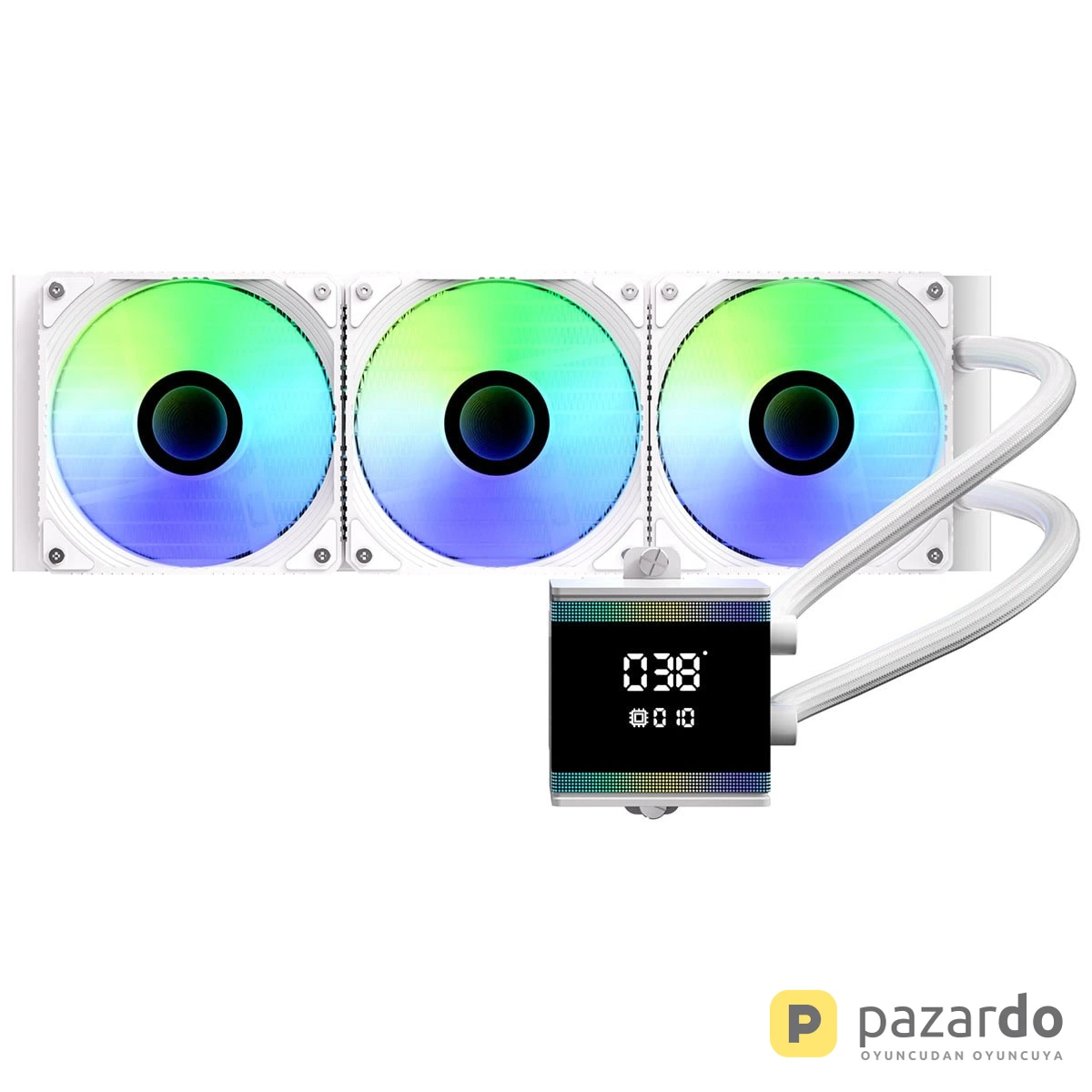 BitFenix S7 Digital Water Cooler Beyaz ARGB 360mm Intel-AMD Uyumlu İşlemci Sıvı Soğutucu (BFW-S7-360-WW27A-RP)