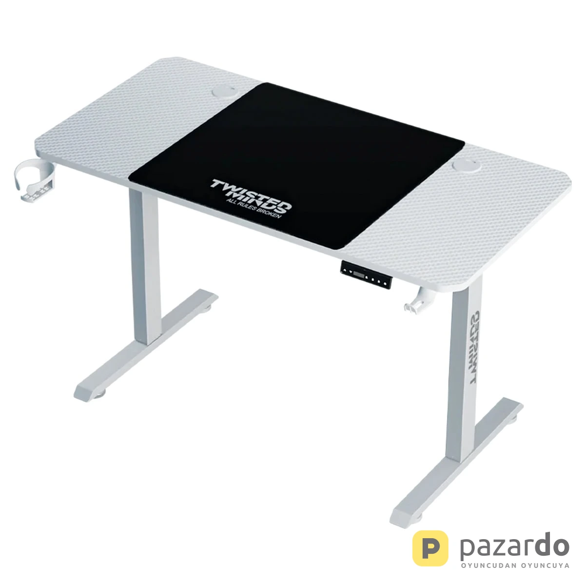 Twisted Minds TM-PARADOX120-W Elektrikli Yükseklik Ayarlı 120×60 Beyaz Oyuncu Masası
