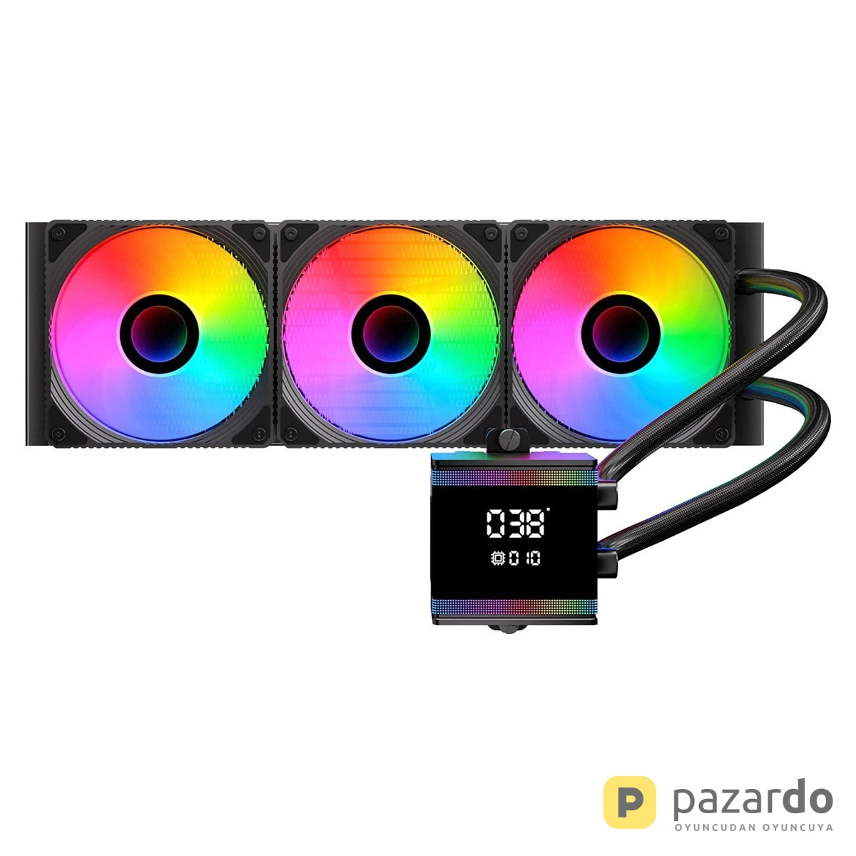 BitFenix S7 Digital Water Cooler ARGB 360mm Intel-AMD Uyumlu İşlemci Sıvı Soğutucu (BFW-S7-360-KK27A-RP)