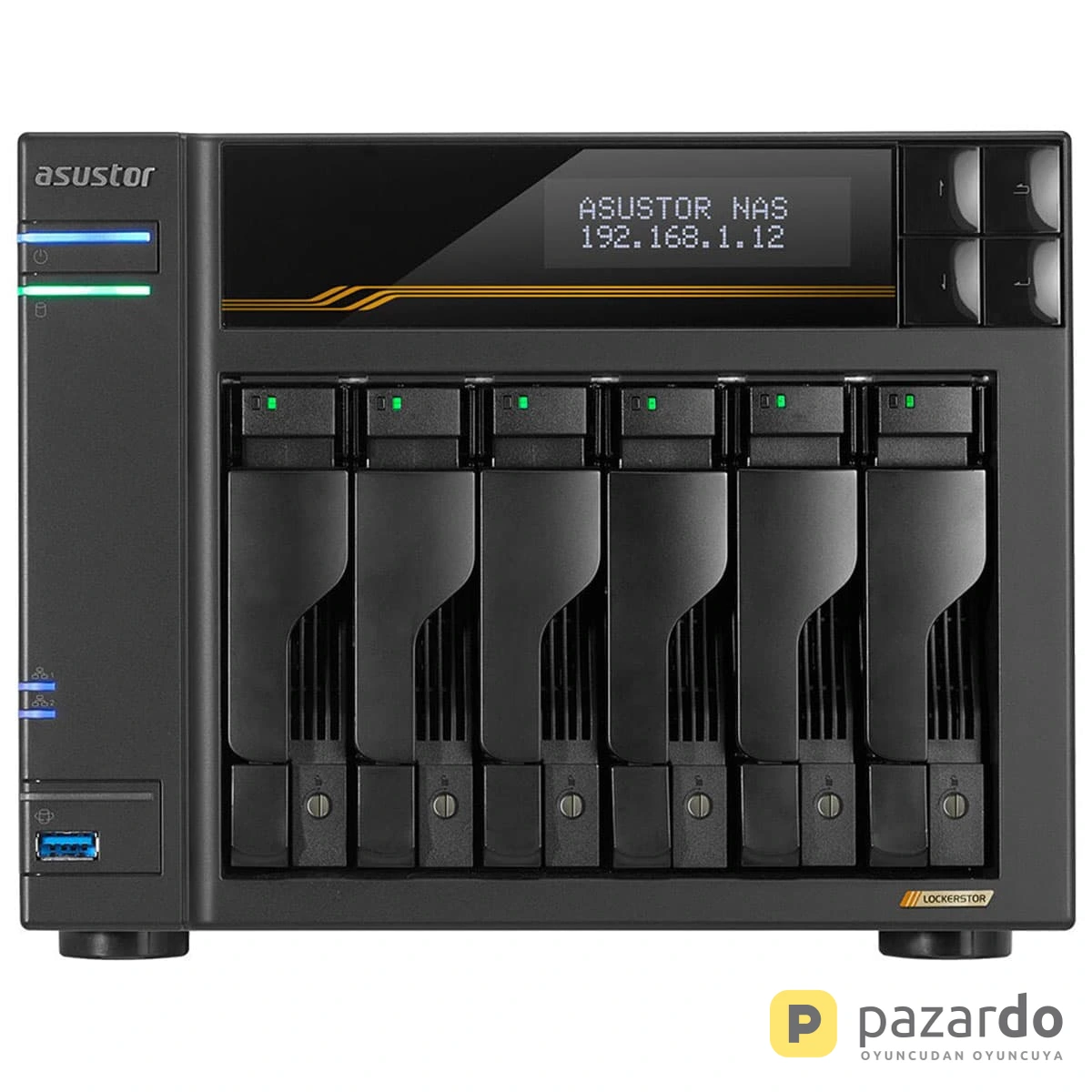 Asustor LOCKERSTOR 6 Gen3 (AS6806T) AMD Ryzen V3C14 16GB DDR5 6 Yuvalı 10GbE NAS Depolama Ünitesi
