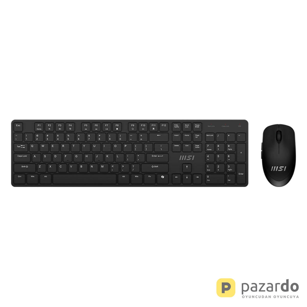 MSI FORGE K200 Wirelesss Combo Siyah İnce Türkçe Kablosuz Klavye Mouse Seti